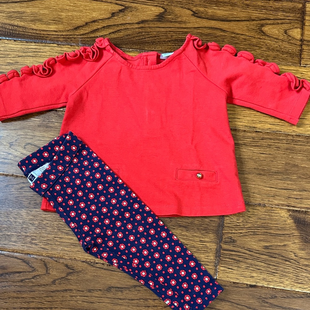 Janie and Jack Red and Navy Kids Matching Set